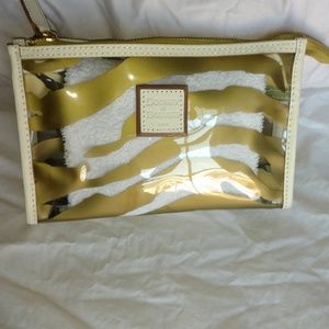 Dooney & Bourke Gold Zebra Stripe Cosmetic Bag
